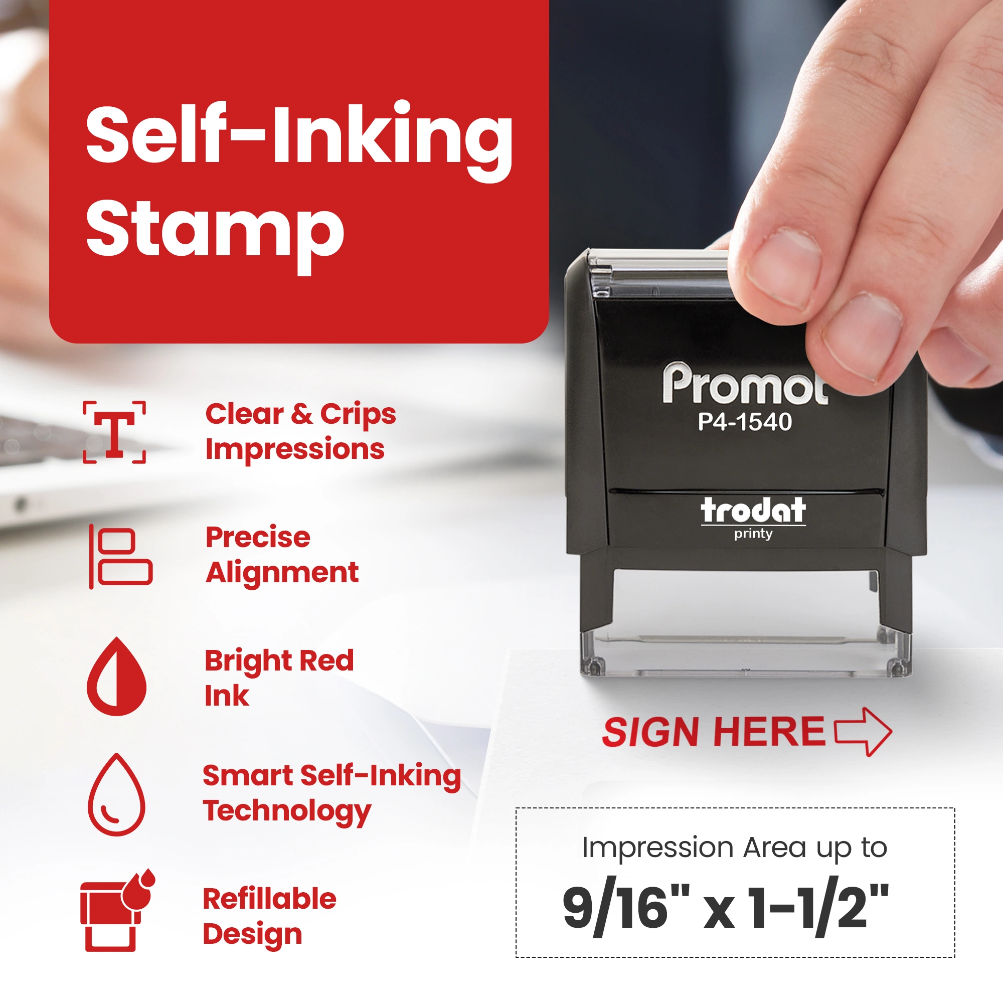 Arrow Sign Here Stamp